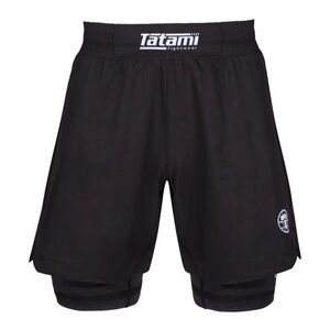 LADIES DUAL LAYER GRAPPLING SHORTS - BLACK